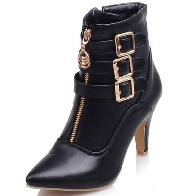 Belt buckle women's boots