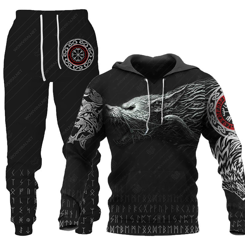 3D Sportswear Hooded Sweatsuit Two Piece Outdoors Running Fitness . $ 27.83