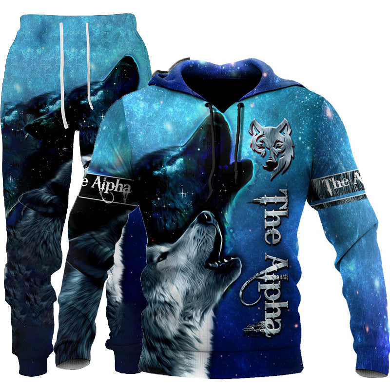 3D Sportswear Hooded Sweatsuit Two Piece Outdoors Running Fitness . $ 27.83