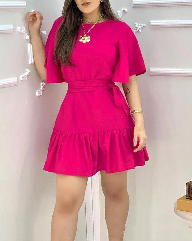 European And American New Style Red Women's Dress