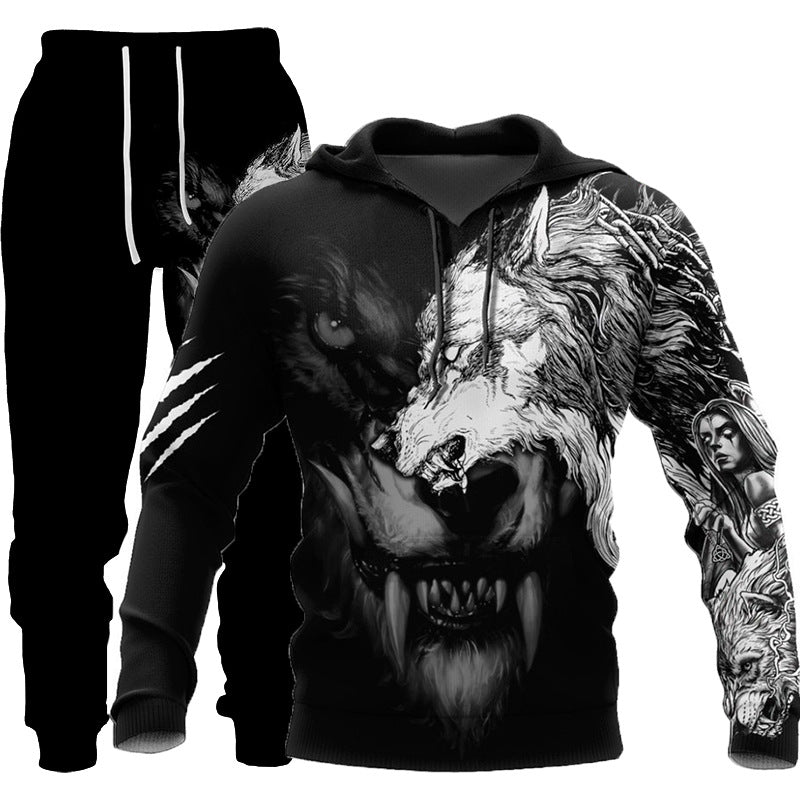 3D Sportswear Hooded Sweatsuit Two Piece Outdoors Running Fitness . $ 27.83