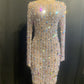 Women's Rhinestone Birthday Short Party Dress