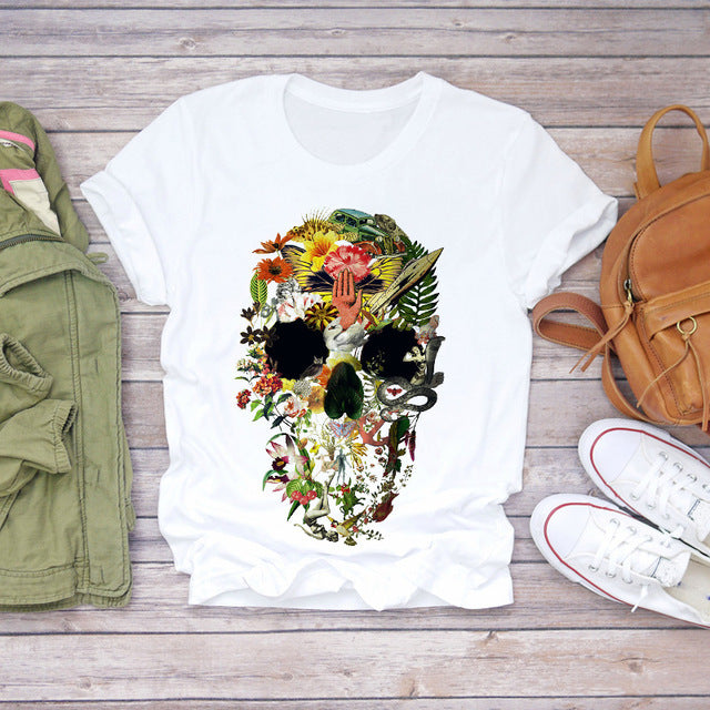 European And American Fashion Design Skull Pattern Printed Men's T-shirt Men's Top