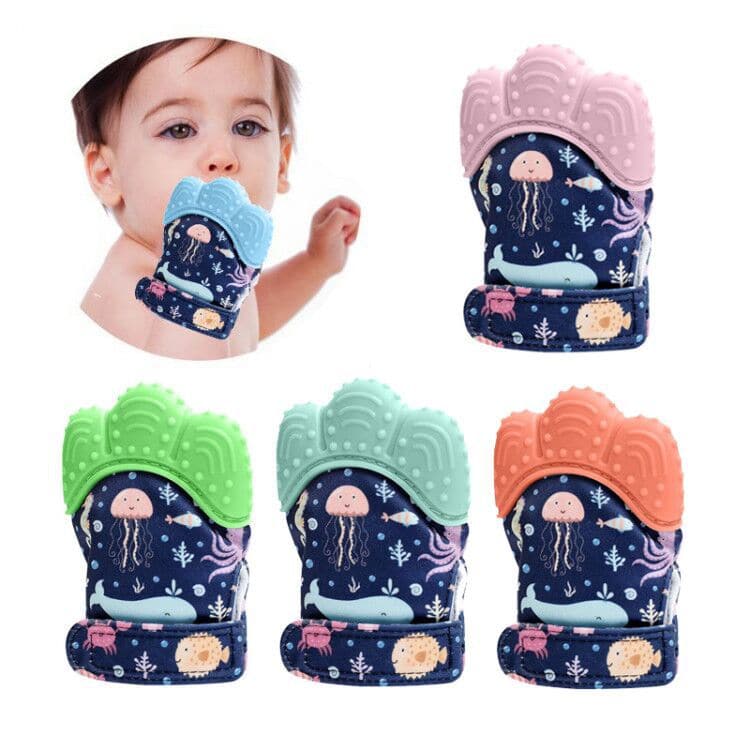 2021 Baby Teether Gloves Squeaky Grind Teeth Oral Care Teething Pain Relief Newborn Bite Chew Sound Toys Shoppingevestore.com