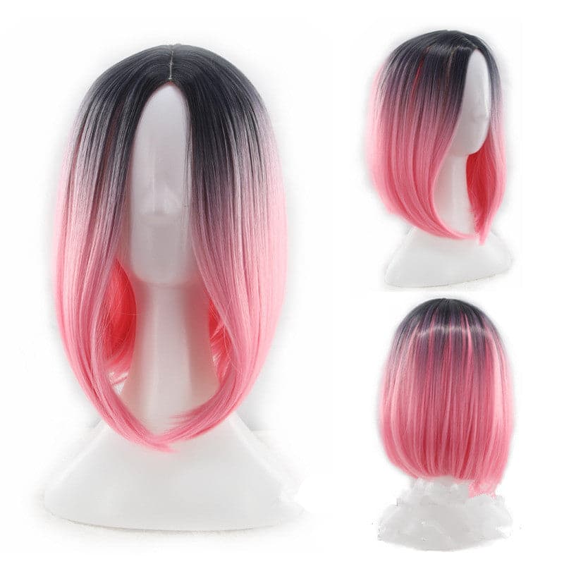 2021 foreign trade new wig European and American women''s short straight hair gradient Bobo Bobo Bobo Bobo Shoppingevestore.com