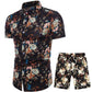 Fashion Men's Printed Short-Sleeved Shirt Suit