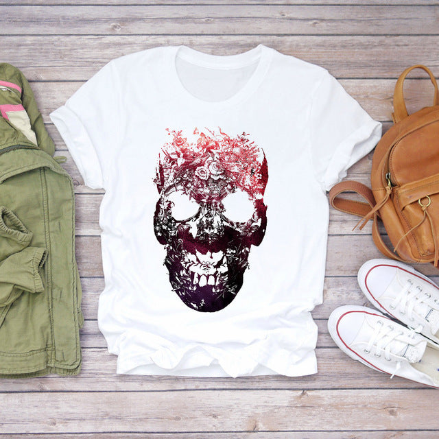 European And American Fashion Design Skull Pattern Printed Men's T-shirt Men's Top