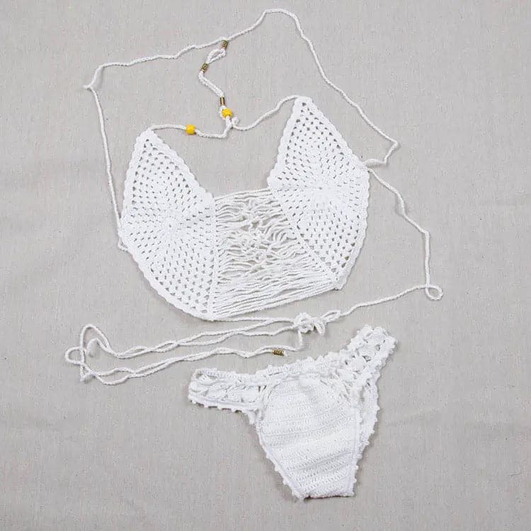 2021 New Handmade Crochet sexy bikini, woman SWIMSUIT SET Shoppingevestore.com