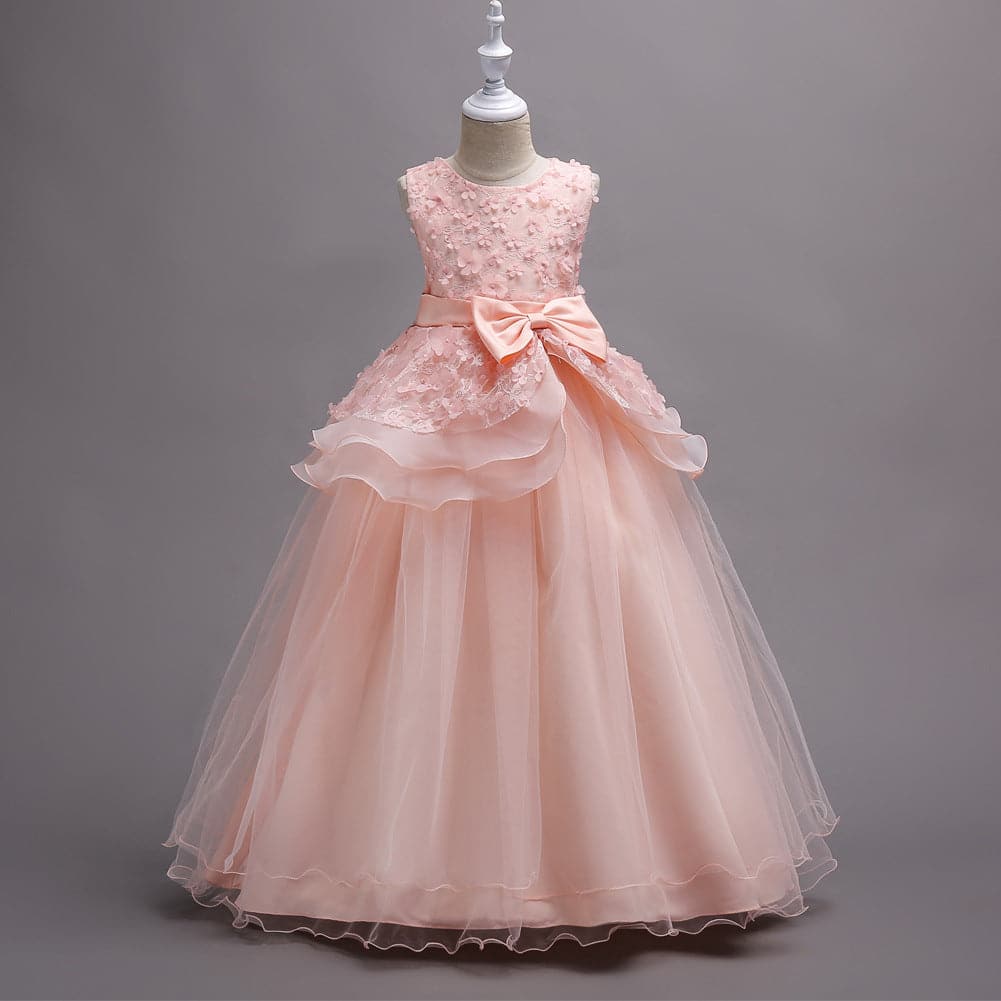 Girls flower long princess dress Shoppingevestore.com