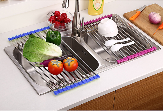 Folding Kitchen Drain Sink Rack Stainless Steel Shoppingevestore.com