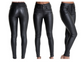 Explosion models high waist 3 button Slim leather pants PU feet pants