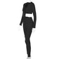 Fashion Lace-up Long-sleeved Shirt Slim Fit Slimming Skinny Pants Suit