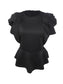 European And American Foreign Trade Women's Summer Hot Style Ruffled Hem Short Sleeve