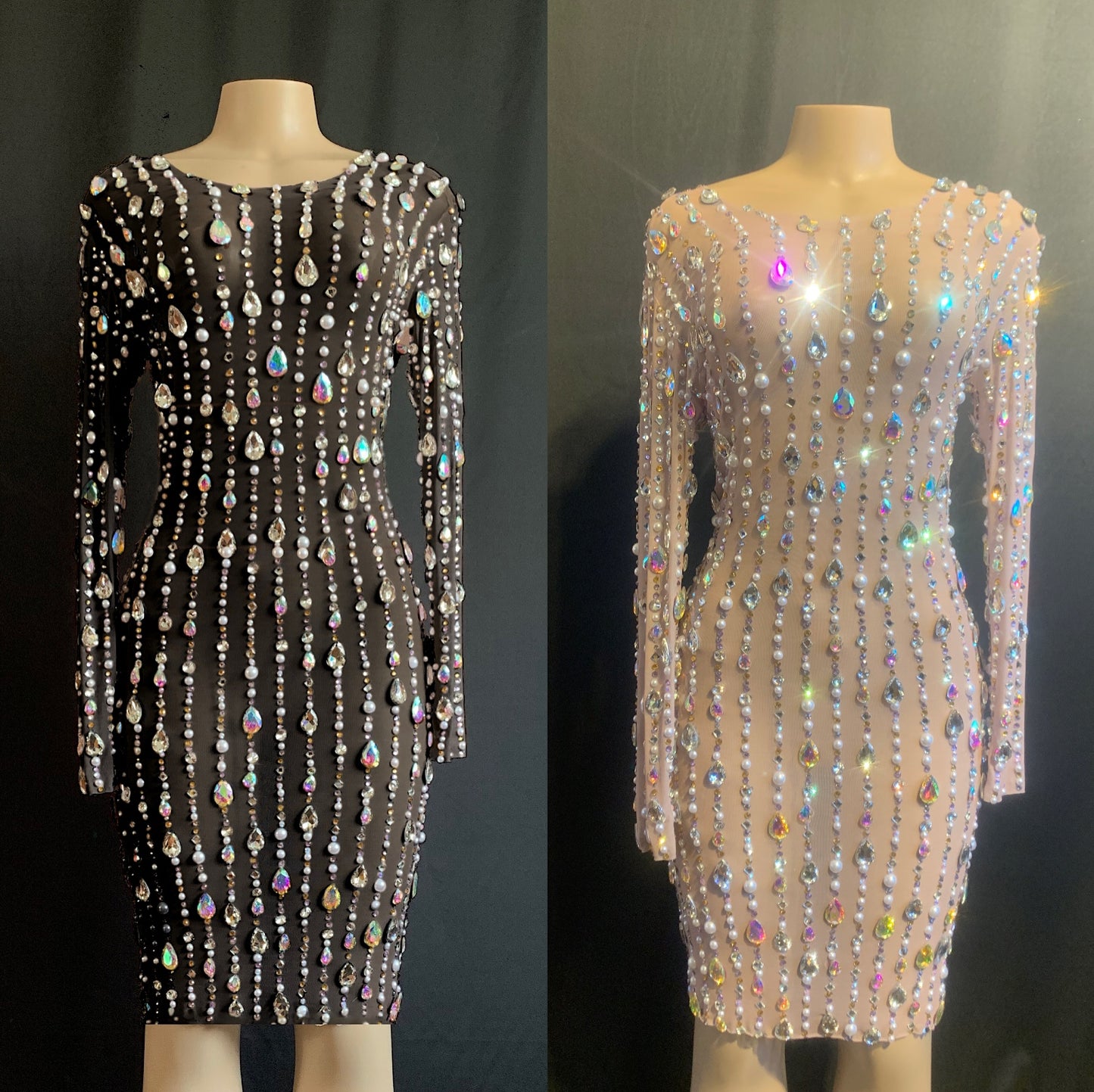 Women's Rhinestone Birthday Short Party Dress