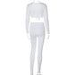 Fashion Lace-up Long-sleeved Shirt Slim Fit Slimming Skinny Pants Suit