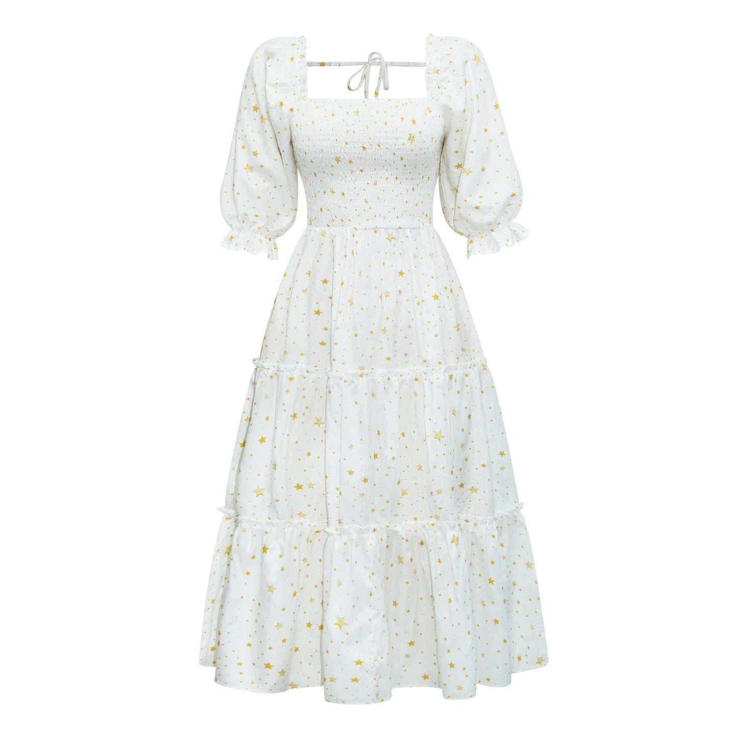 Fashion Floral Square Collar Lantern Sleeve Mother And Daughter Parent Child Dress Shoppingevestore.com